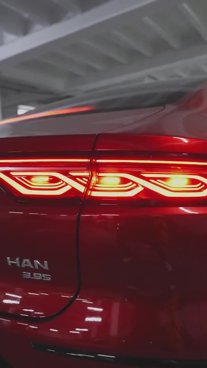 Luces traseras de un BYD Han rojo